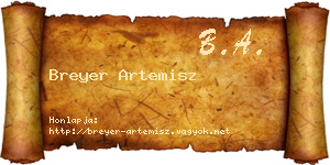 Breyer Artemisz névjegykártya